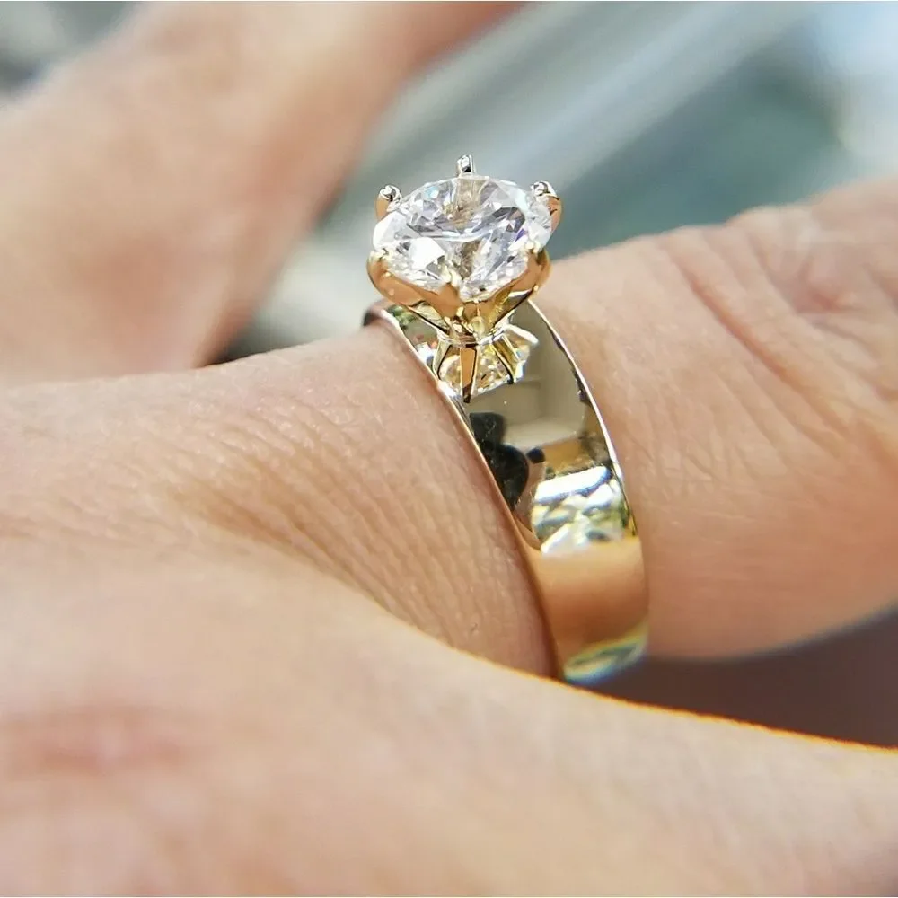 New 1.5ct Solitaire Yellow Gold Engagement Ring - Picture 9 of 9